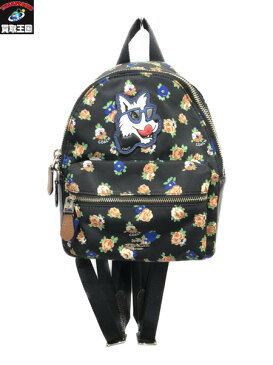 COACH/フラワードック/ミニリュック/F57636/黒 コーチ【中古】