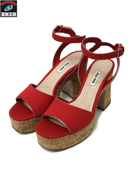MIUMIU コルクサンダル 赤 【中古】[▼]