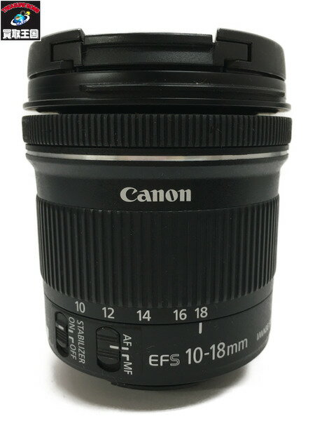 ●メーカー： CANON●商品名： EF-S 10-18mm 4.5-5.6 IS STM 5742013032●カラー： 黒●付属品： 画像のもので全てです●商品状態：『中古』/『箱なし』　パッケージ状態：『箱なし』　　本体状態：『ダメー...