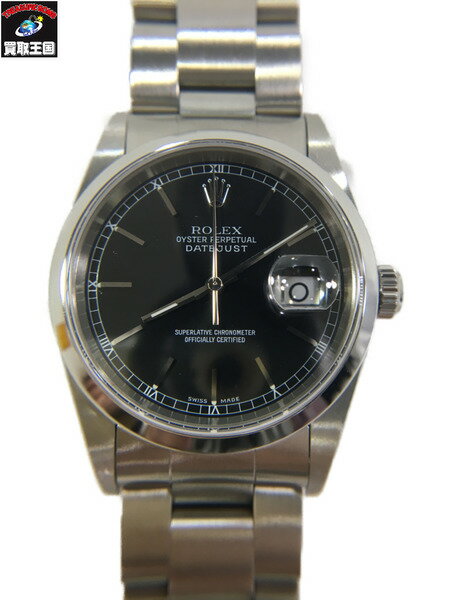 ROLEX/デイトジャスト 黒文字盤/16200/A番/仕上げ・OH済【中古】