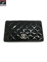 CHANEL/マトラッセ/ブリリアント/長財布/BLK【中古】