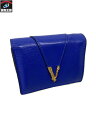 VERSACE 二つ折り財布 ヴィルトゥス レザー ブルー【中古】(4)
