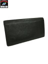 LOUISVUITTON ルイヴィトン ポルトフォイユ・ロン M30541 タイガレザー ブラック 長財布イニシャル有【中古】