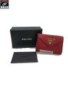 PRADA サフィアーノ コンパクトウォレット【中古】[▼]