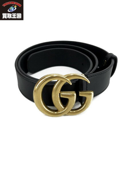 GUCCI 414516 GGマーモント ダブルGバックル レザーベルト 表記サイズ75・30【中古】