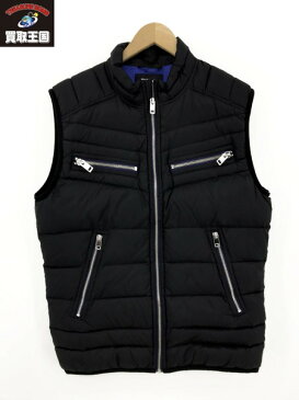 DIESEL ダウンベスト(L) ブラック×ブルー【中古】