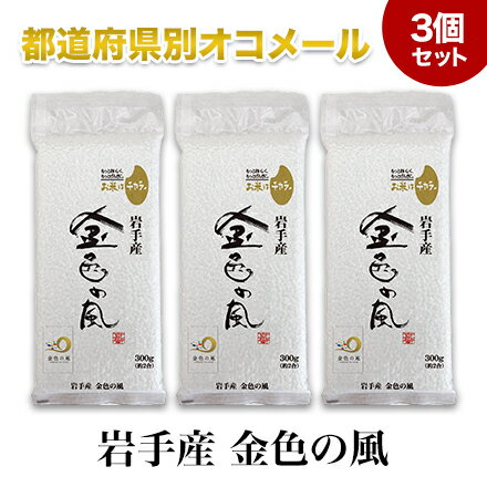 令和5年 2023年 岩手産 金色の風 300g 2合 3パック 真空パック【白米・ゆうパケット便送料込】