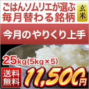 ＜精選玄米＞栃木県産　なすひかり（25kg｜5kg×5袋）【送料無料・令和元年産 】 【1月のやりくり上手】【玄米】