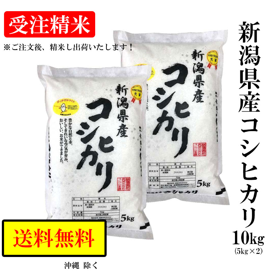 【送料無料】 令和2年産 米 お米 【新潟県産 コシヒカリ 】 10kg (10キロ) 5kg x 2袋 令和2年 おこめ こめ 新潟こしひかり こしひかり 新潟米 ブランド米 精白米 白米 精米 コメ 美味しい米 米10kg お中元 お米10キロ 新潟 お祝い ギフト 贈り物 贈答