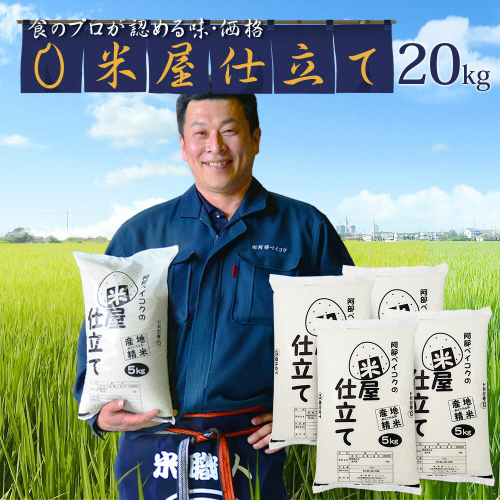 白米 20kg 送料無料 (地域限定) 米屋仕立て 5kg×4袋 国内産100％の安くて美味しいコメ