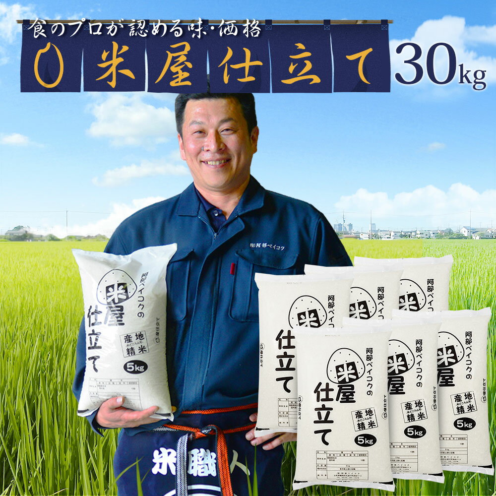 白米 30kg 送料無料 (地域限定) 米屋仕立て 【5kg×6袋】国内産100%の安くて美味しいコメ 30キロ