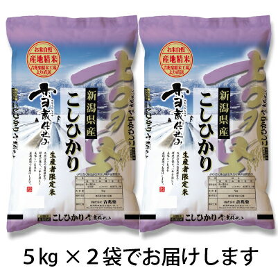 米10kg 送料無料　　【19年産】　新潟コシヒカリ10kg (5x2)白米　契約栽培　新潟県産お米[10k-un]