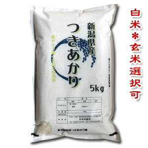 【送料無料（一部地域を除く）】新潟県産つきあかり　5kg袋　〔30年産〕　大粒でツヤツヤ♪保温後も美味しさが持続！新潟から産地直送でお届けします♪【一等米】