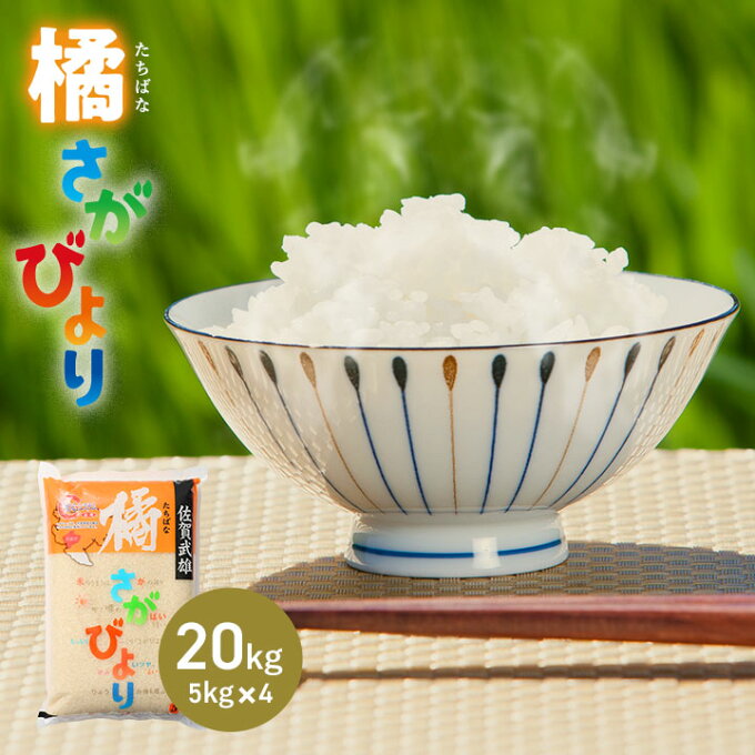 新米　4年産 佐賀県産　橘 さがびより 20kg ( 5kg×4袋 ) 米 送料無料 武雄市 産地限定　【全農安心システム米】