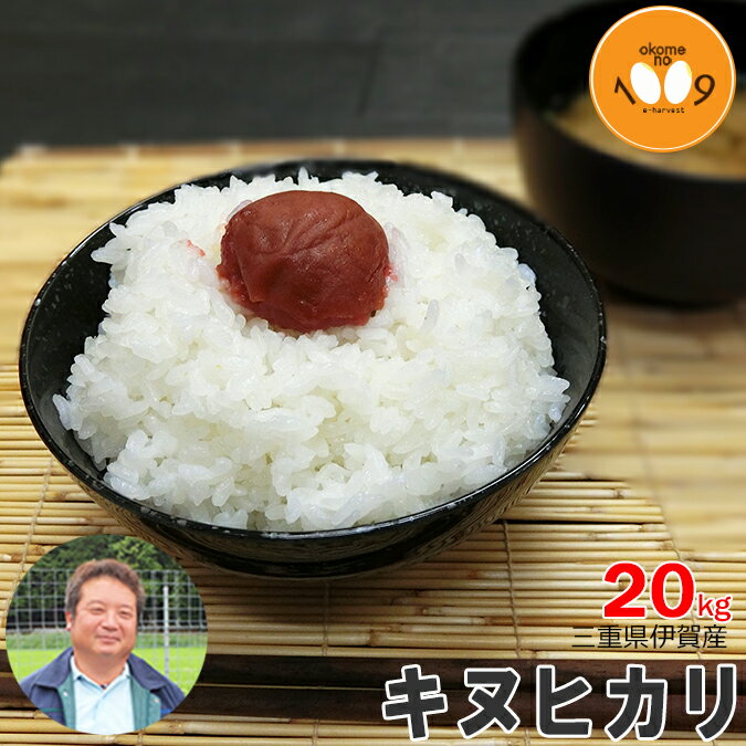 新米 三重県伊賀産 キヌヒカリ 玄米 20kg ヒラキファーム 令和元年産 送料無料...