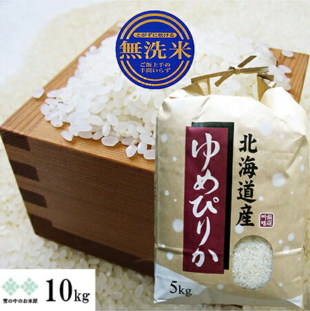 無洗米 ゆめぴりか 10kg(5kg×2) 北海道産 令和5年産 お米 白米 精米 送料無料（沖縄 離島を除く）紙袋