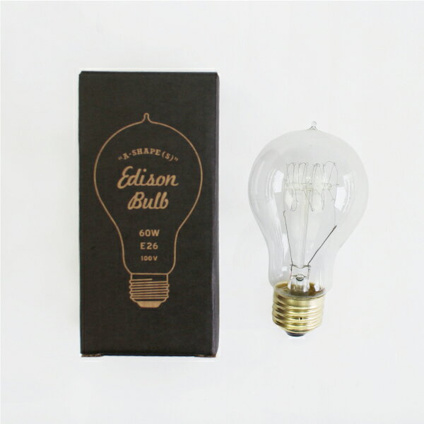 EdisonBulb[エジソンバルブ]A-SHAPE(S) 60W[カーボン電球 白熱電球 フィラメント E26 間接照明 店舗照明 照明器具 インテリア ノスタルジック]☆