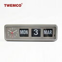 【動画あり】TWEMCO トゥエンコ カレンダークロック BQ-38 グレー 置時計 壁掛け時計 パタパタカレンダー アナログ時計 レトロ インテリア ☆