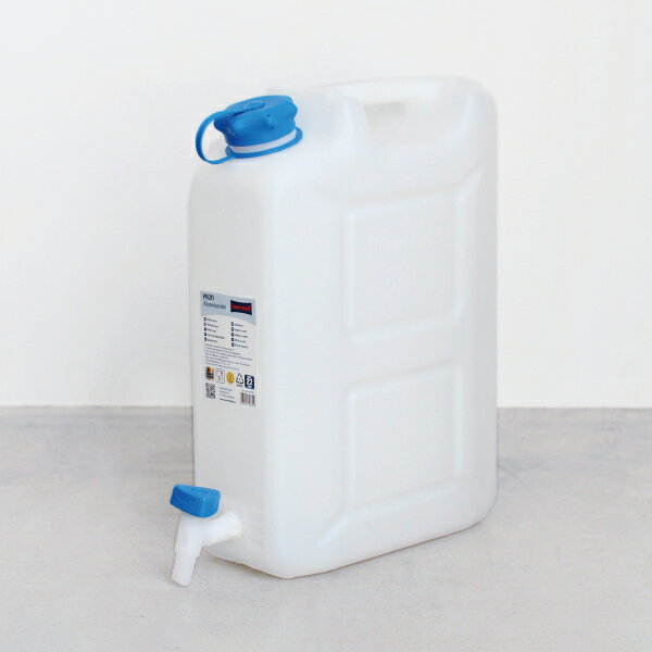 【ポイント最大46倍】【取扱終了 売切りセール】Hunersdorff[ヒューナースドルフ]Water Jerrycan 20L ホワイト[ウォータージャグ ポリタンク ジェリーカン 蛇口付 アウトドア レジャー ドイツ製]☆