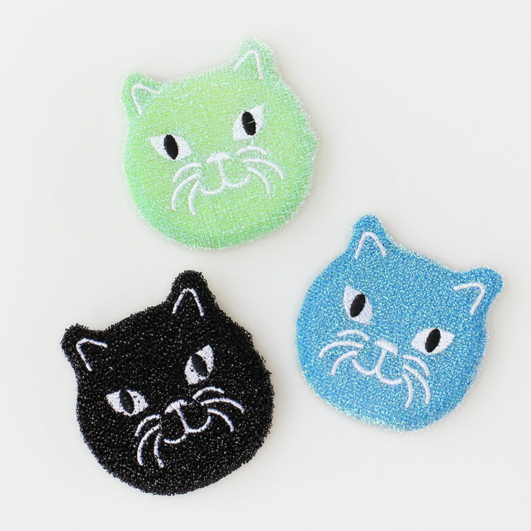 【5％OFFクーポン配布中】KIKKERLAND[キッカーランド]KITTY SCRUB SPONGE(3個組)[キティスクラブスポンジ ネコ型 食器洗い 掃除 かわい..