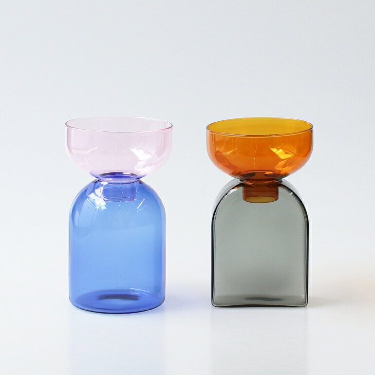 amabro[アマブロ]TWO TONE VASE[フラワーベース 花器 ディフューザーボトル 水耕栽培 耐熱ガラス インテリア ディスプレイ]☆