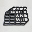 HERE ヒア ラバー マット“Drop water and mud” 玄関マット 屋外用 滑り止め 泥落とし 水洗いできる ブラック インテリア ☆