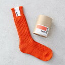 【ワンダフルデーポイント10倍】decka quality socks デカクォリティソックス CASED HEAVY WEIGHT PLAIN SOCKS ネオンオレンジ 靴下 ソックス リブソックス ローゲージ プレーン ミドル丈 シンプル 無地 厚手 レディース メンズ 女性用 男性用 日本製 ☆