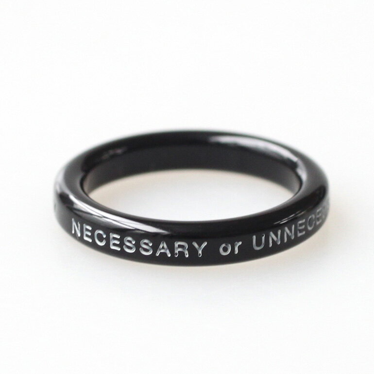 Necessary or Unnecessary [ネセサリーオアアンネセサリー]BUTTON RING 2　ブラック[ボタンリング 指輪 プラスチック 軽い 11号 13号 15号 カジュアル メンズライク]☆