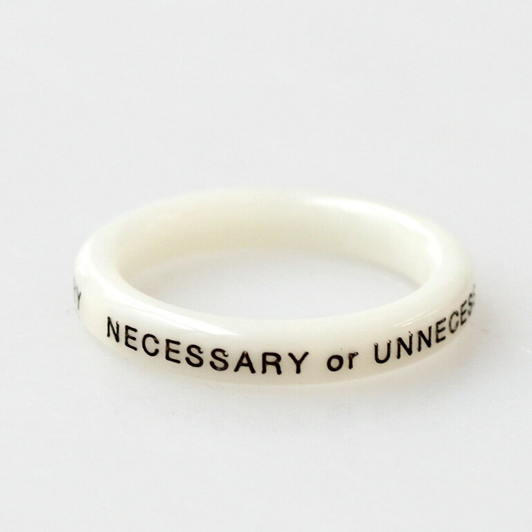 Necessary or Unnecessary [ネセサリーオアアンネセサリー]BUTTON RING 2　ホワイト[ボタンリング 指輪 プラスチック 軽い 11号 13号 15号 カジュアル メンズライク]☆