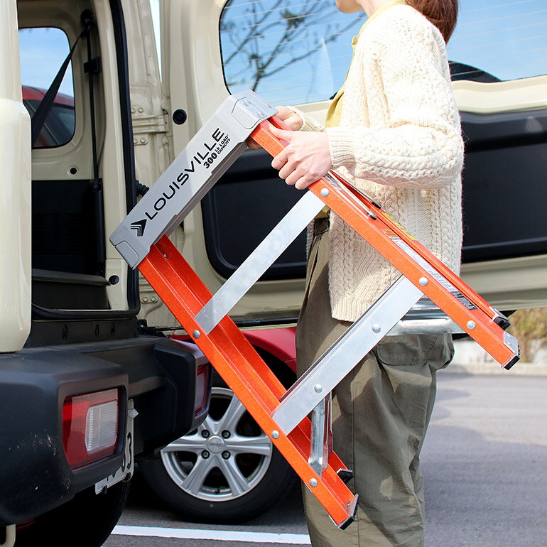 Louisville Ladder[ルイビルラダー]ファイバーステップ 2ft 60cm オレンジ[脚立 はしご 踏み台 3段 高さ60cm 耐荷重135kg 折り畳み 軽量 オレンジ ガレージ]☆