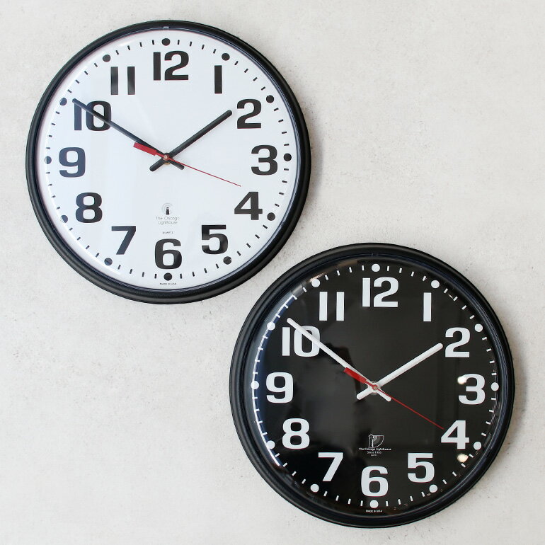 【スーパーセール ポイント最大46倍】【動画あり】The Chicago Lighthouse[ザ シカゴライトハウス]12.75 Wall Clock[壁掛け時計 ウォールクロック 数字 ステップムーブメント 静か 見やすい 直…