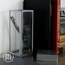 PUEBCO プエブコ GLASS BOX WITH RECYCLE STEEL LID【Pen Stand】 グラスボックスウィズリサイクルスチールリッド ペンスタンド ペン立て 蓋付ガラスケース 収納 ディスプレイ ☆