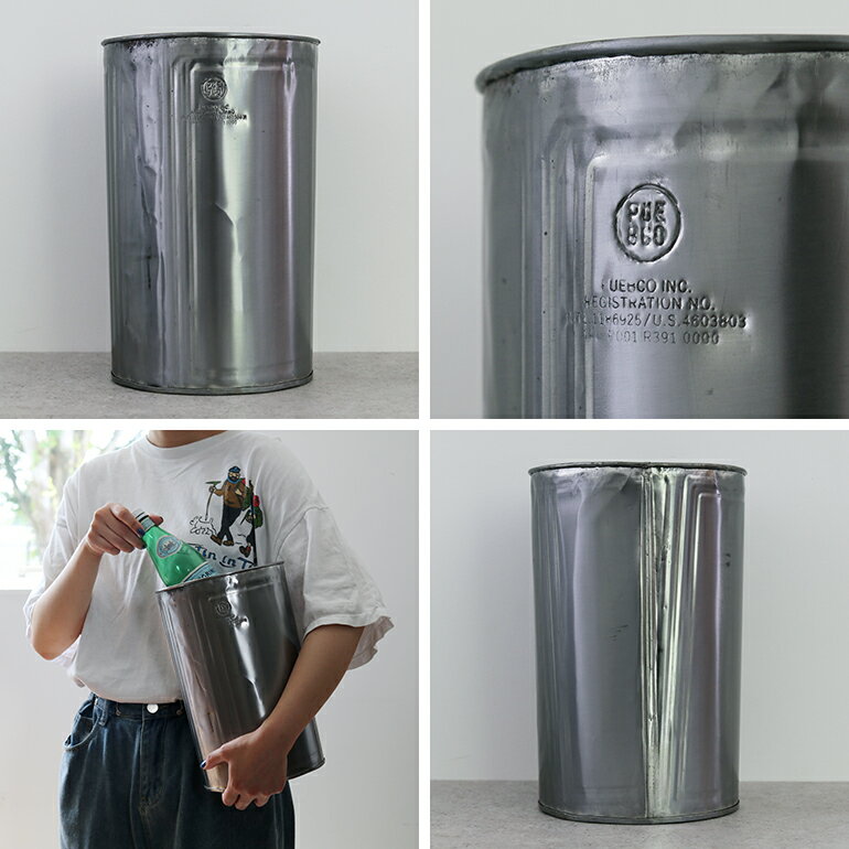 【スーパーセール★P最大47倍】PUEBCO[プエブコ]RECYCLE STEEL TRASH CAN Round φ18...