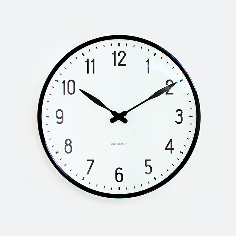 【100円クーポン配布中】ARNE JACOBSEN[アルネ・ヤコブセン] Wall Clock Station 290mm[壁掛け時計 スイープ デンマーク　北欧　シンプル インテリア 贈り物 プレゼント ギフト]