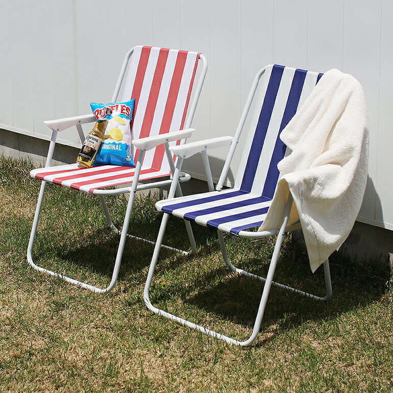 【スーパーセール★P最大47.5倍】 STRIPE BEACH CHAIR ストライプビーチチェアー[ストライプ 軽い 折り畳み 海水浴 キャンプ アウトドア フェス ベランダ] okotico-10042501 CDC general store サンプル画像2