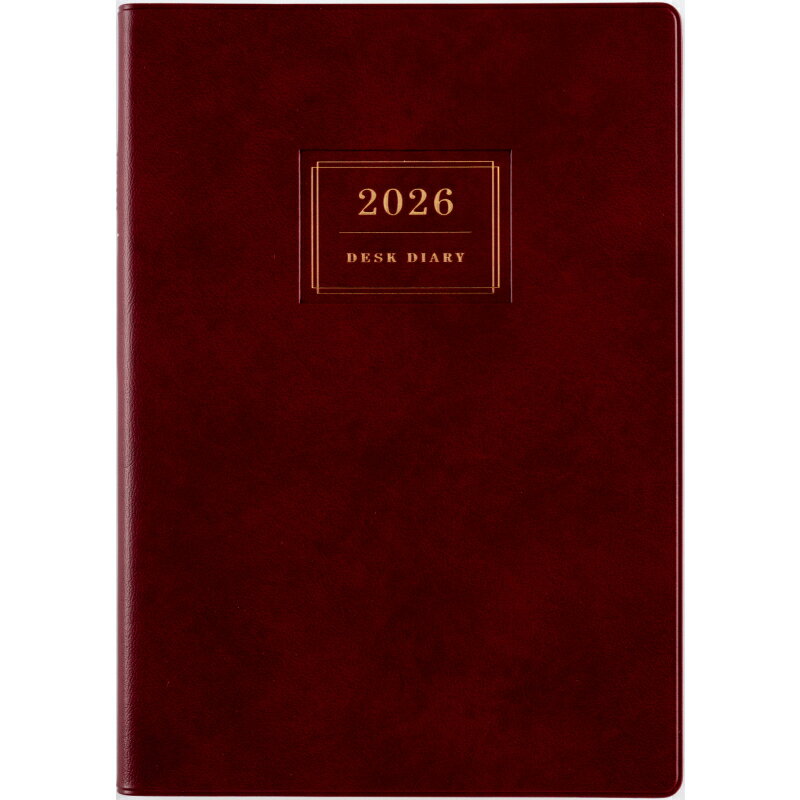 高橋書店 (55) 業務日誌 エンジ A5 見開き 4日 デイリー 1頁2日 2026年 2026 高橋手帳 手帳 スケジュール ダイアリー