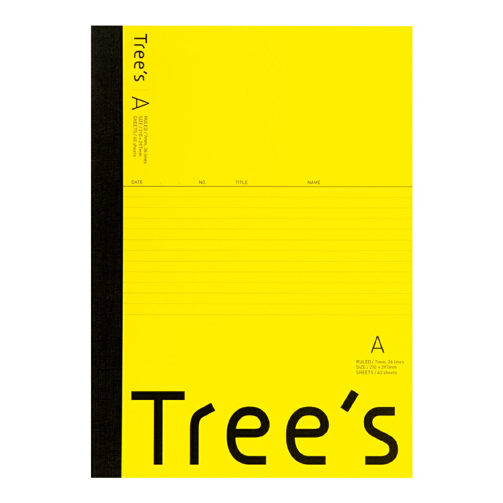 日本ノート UTRAA4Y Tree's ツリーズ A4 A罫 40枚 イエロー ノート 学習帳