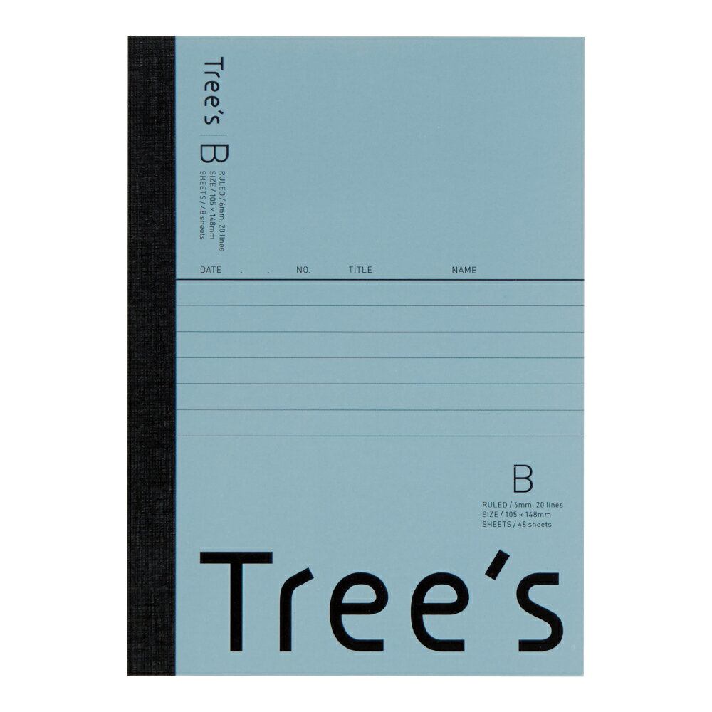 日本ノート UTRBA6GR Tree's ツリーズA6 B罫 48枚ブルーグレー ノート 学習帳