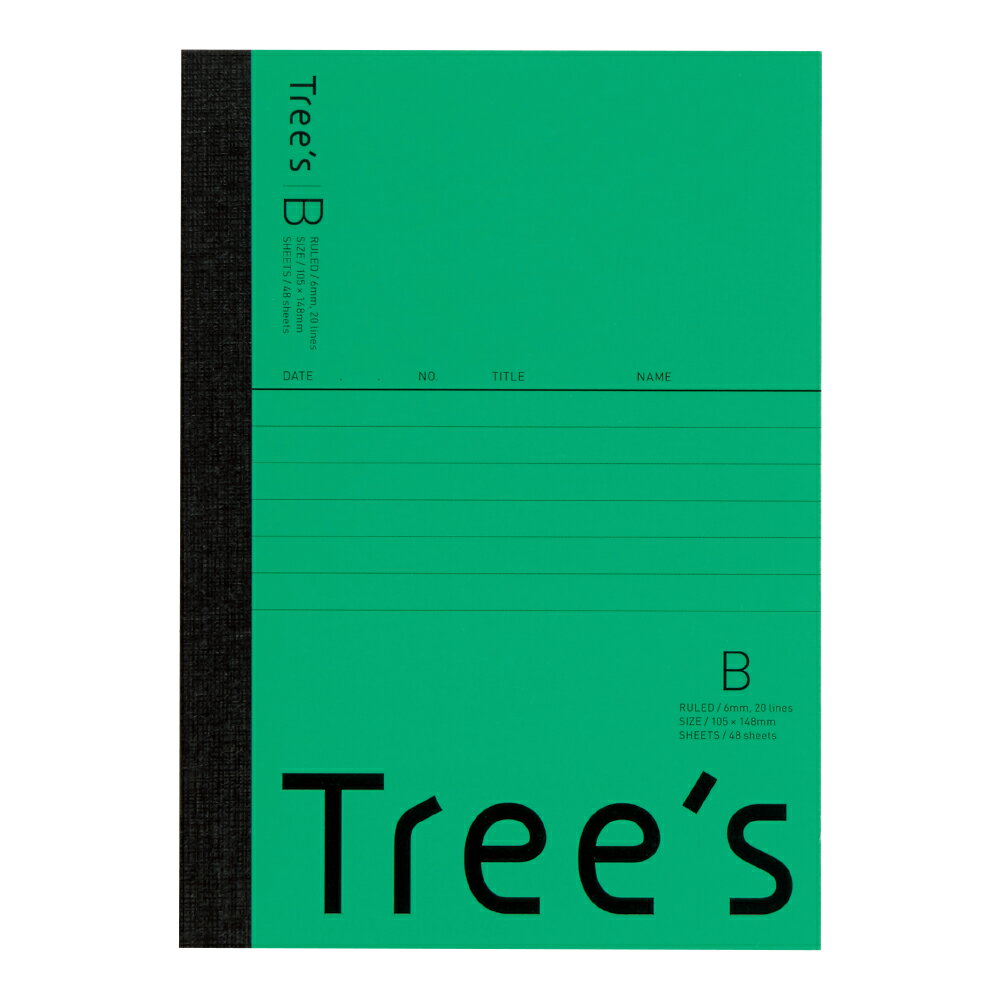 日本ノート UTRBA6G Tree's ツリーズ A6 B罫 48枚 グリーン ノート 学習帳