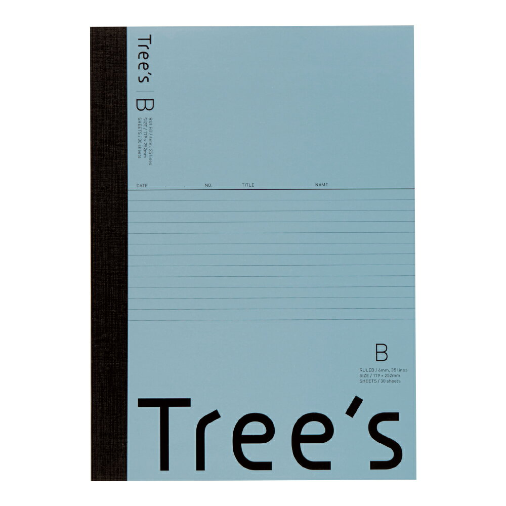 日本ノート UTR4BGR Tree's ツリーズ B5 B罫 40枚 ブルーグレー ノート 学習帳