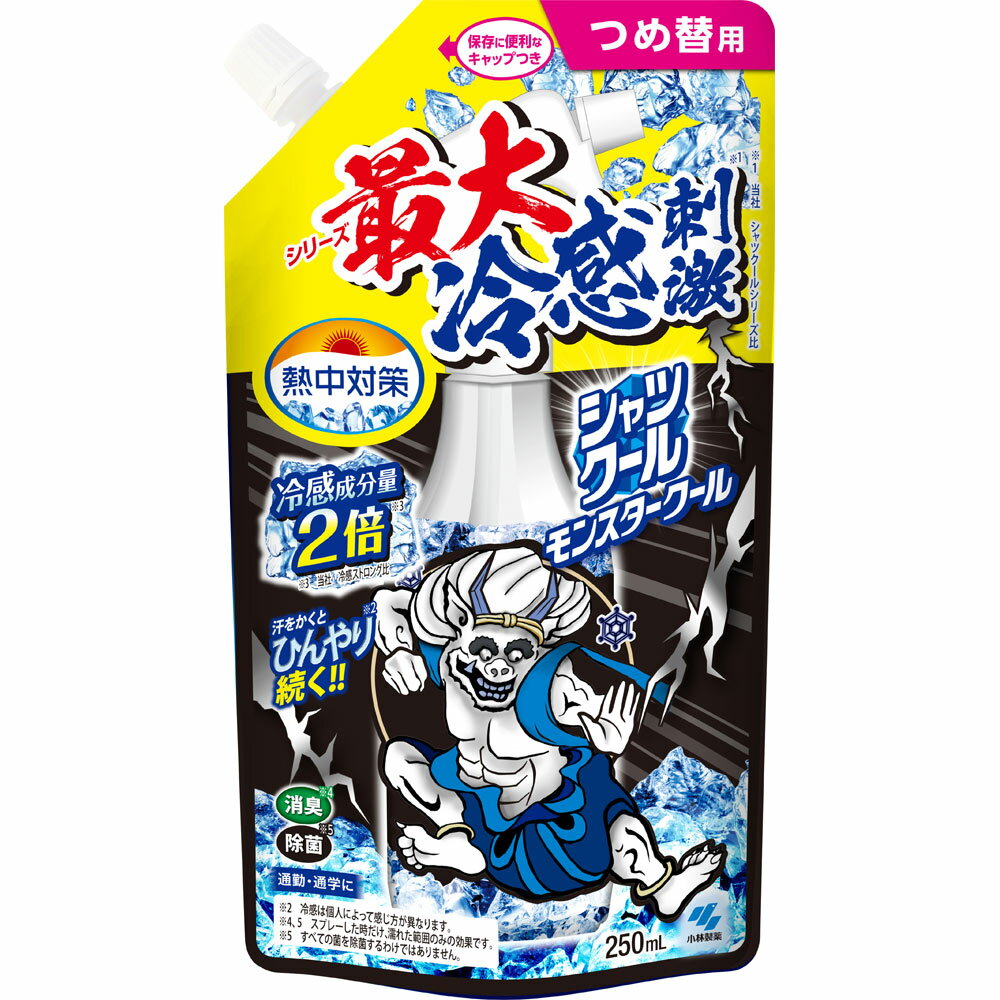 小林製薬 桐灰 熱中対策 シャツクール モンスタークール 詰め替え パウチ つめかえ用 250ml 冷却スプレー