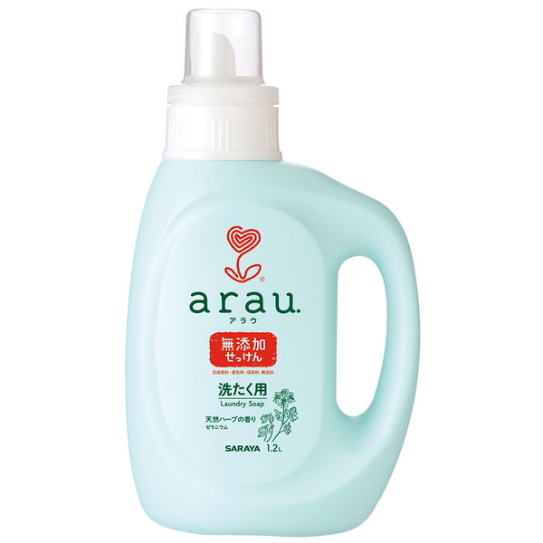 サラヤ arau アラウ 洗たく用せっけん ゼラニウムの香り 本体 1.2L 1200ml 洗濯石けん 洗濯用石けん 洗..