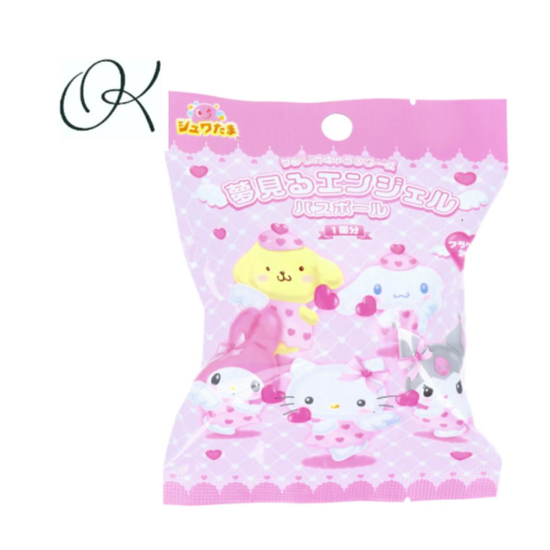 【選べる個数】シュワたま サンリオキャラクターズ 夢見るエンジェル バスボール フラワーのかおり 75g 1回分 入浴剤 キッズ こども お風呂 バスタイム マスコット 親子 発砲 カワイイ 女の子 男の子 ハローキティ マイメロディ クロミ ポムポムプリン シナモロール