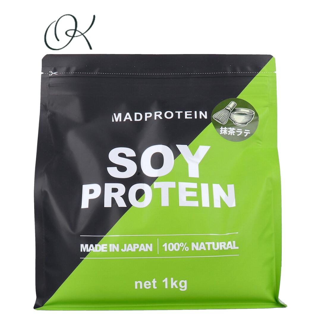 【選べる個数】MADPROTEIN ソイプロテイン 抹茶ラテ 1kg 人工甘味料不使用 プロテイン まとめ買い スト..