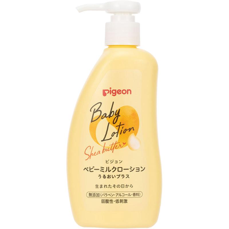 【宅配便】ピジョン ベビーミルクローション うるおいプラス 300g【pigeon ベビーミルクローション 無添加 弱酸性 低刺激 ベビー用品 保湿 シアバター 大容量 ポンプタイプ 沐浴 生まれたその…