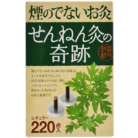 煙の出ないお灸（セネファ）せんねん灸の奇跡　レギュラー　220点入【お灸 おきゅう せんねん灸 煙のでないお灸】