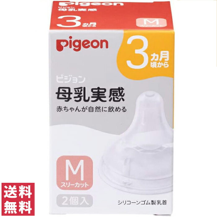 【送料無料(定形外郵便)】ピジョン 母乳実感 乳首 3ヵ月 Mサイズ 2個