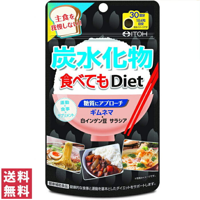 【送料無料(ゆうパケット)】井藤漢方製薬 炭水化物食べてもDiet 約30回分 120粒