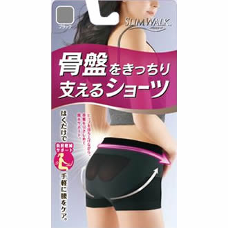 【定形外郵便(送料220円)】(Mサイズ)(ピップ)スリムウォーク(SLIM WALK)骨盤をきっちり支えるショーツブラック 【M】サイズ