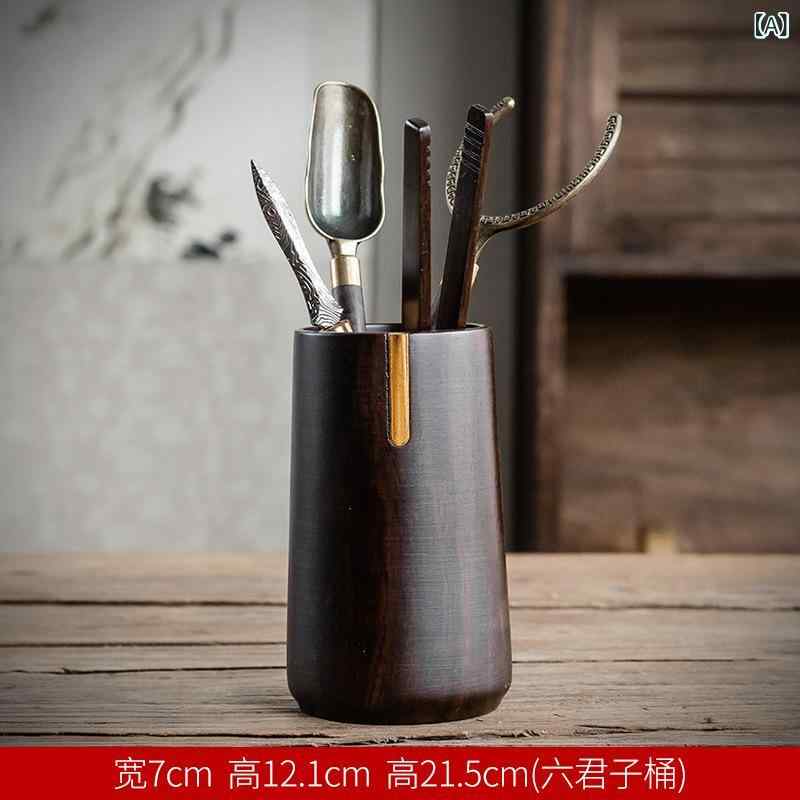 OKTの茶道セット 黒檀製 無垢材 竹製 六君子 茶盤 工夫茶器 茶芸用品 茶道具 和風 伝統 高級感 自宅用 来客用 インテリア｜アングル2